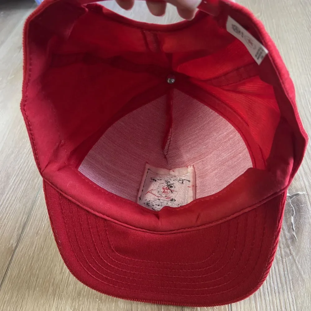 Vintage Brigade Fire Protection Inc Corduroy Trucker Hat Cap Snapback USA Made - Picture 6 of 6